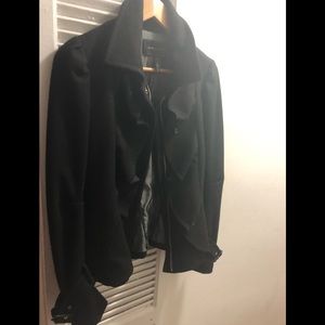 BCBG ruffle wool coat